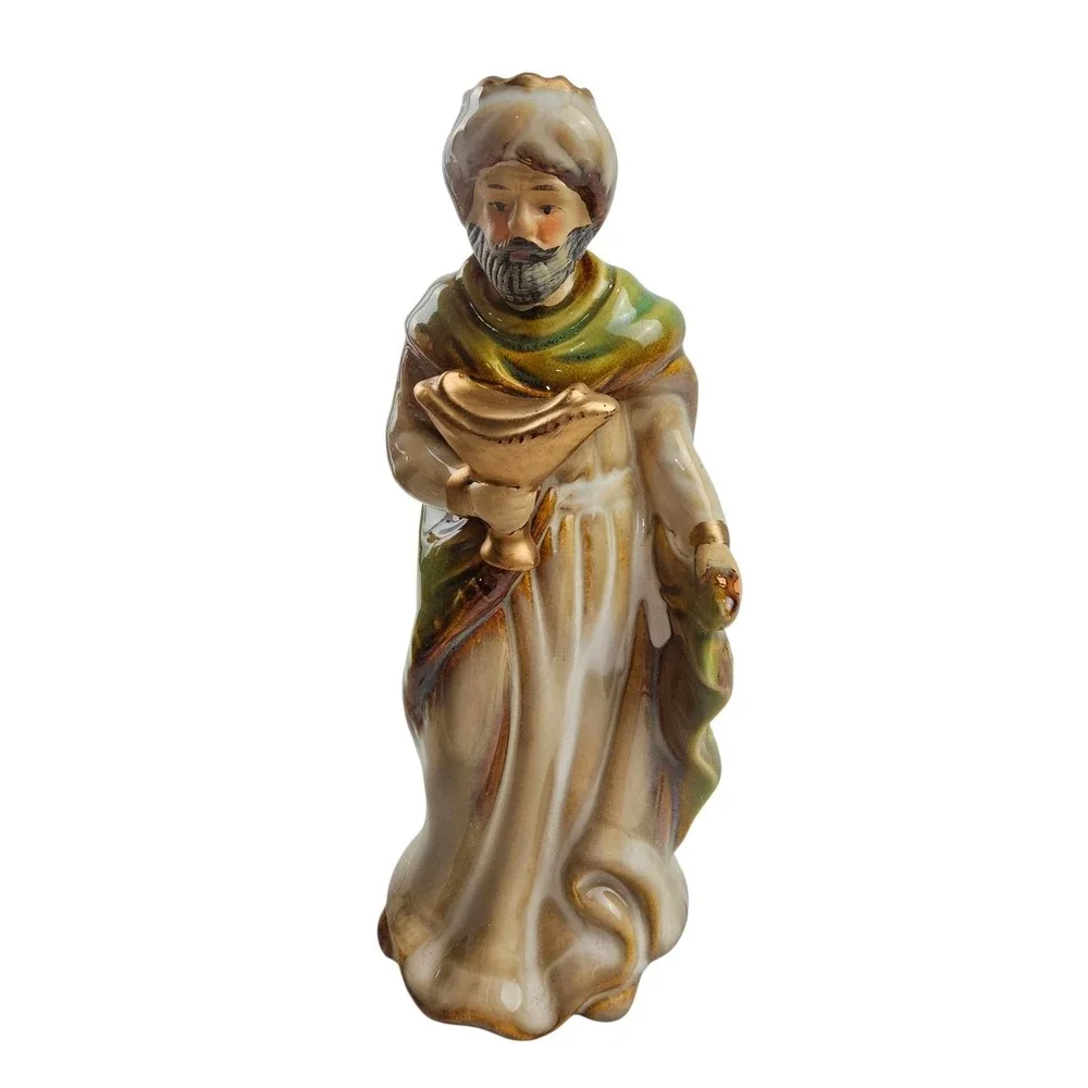 Vintage Nativity‎ Set, 10 Piece Ceramic, Religious Christmas Holiday Decor